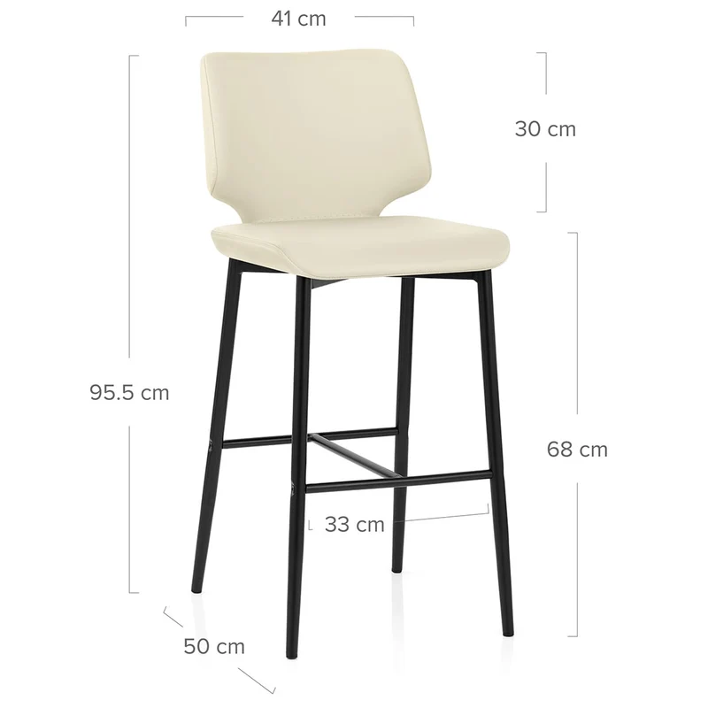 Tabouret de Bar Faux Cuir - Elan Crème