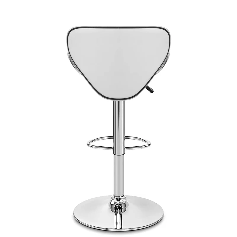 Chaise de Bar Faux Cuir Chrome - Félix Blanc