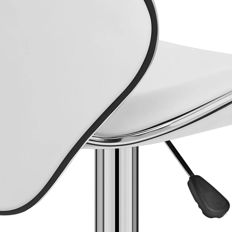 Chaise de Bar Faux Cuir Chrome - Félix Blanc