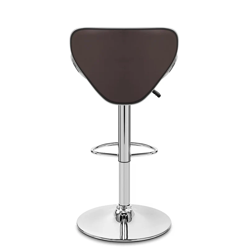 Chaise de Bar Faux Cuir Chrome - Félix Marron