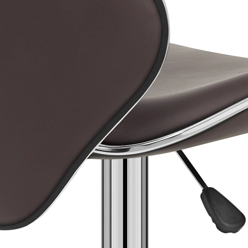 Chaise de Bar Faux Cuir Chrome - Félix Marron