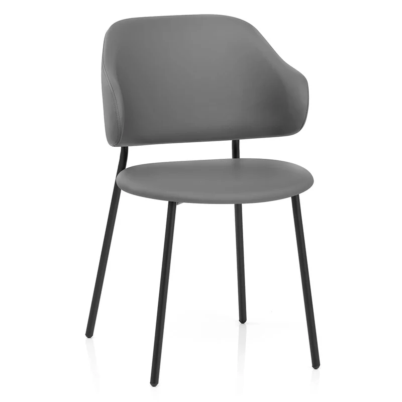 Chaise Faux Cuir - Brodie Gris