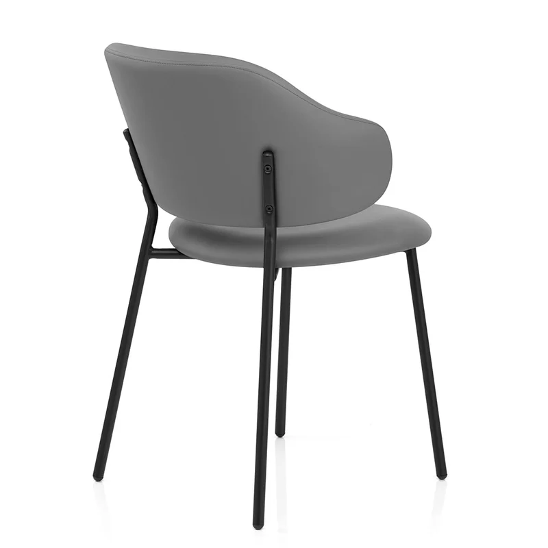 Chaise Faux Cuir - Brodie Gris