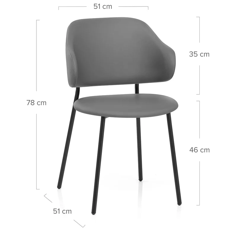 Chaise Faux Cuir - Brodie Gris