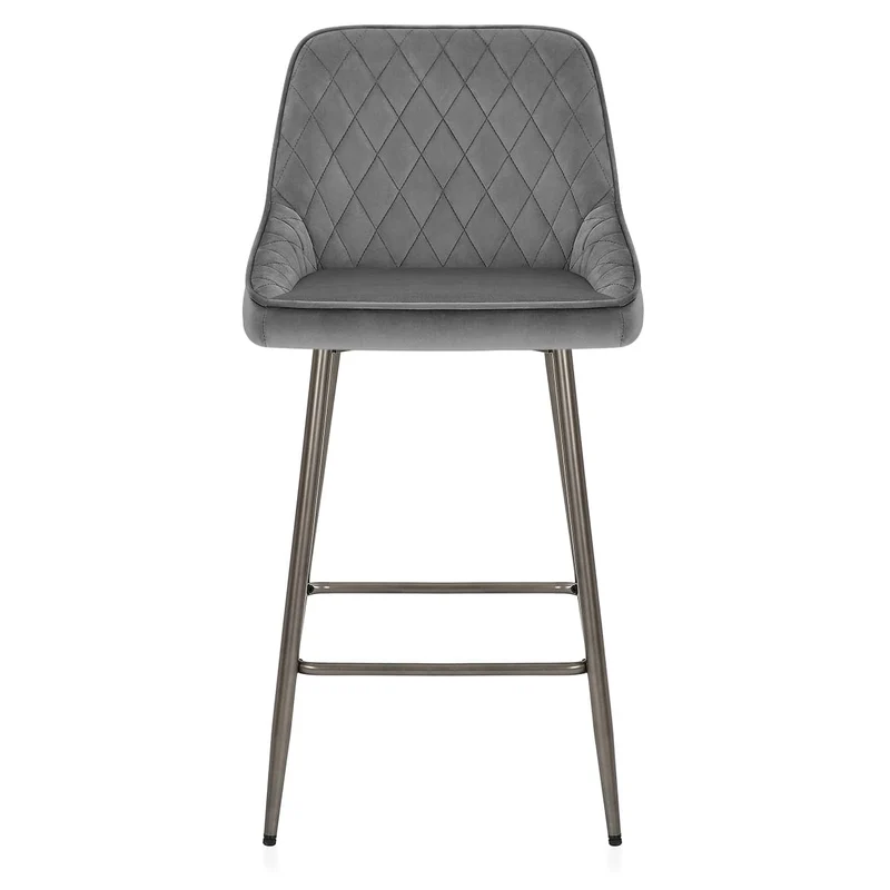 Tabouret de Bar Velours - Brisbane Gris