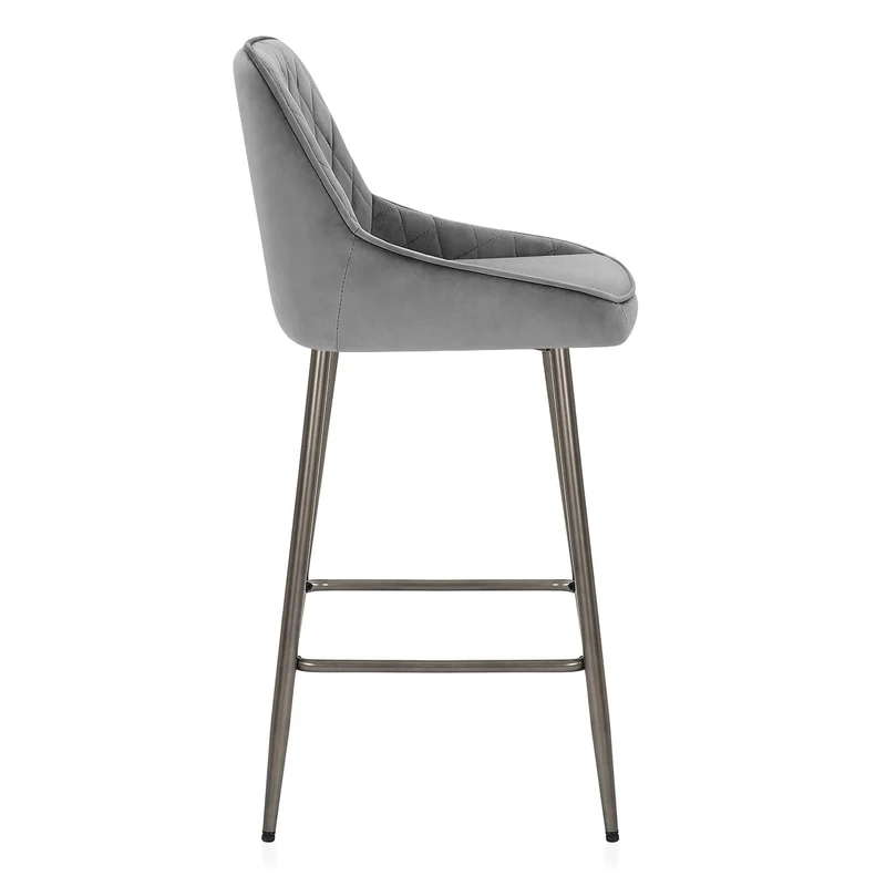 Tabouret de Bar Velours - Brisbane Gris