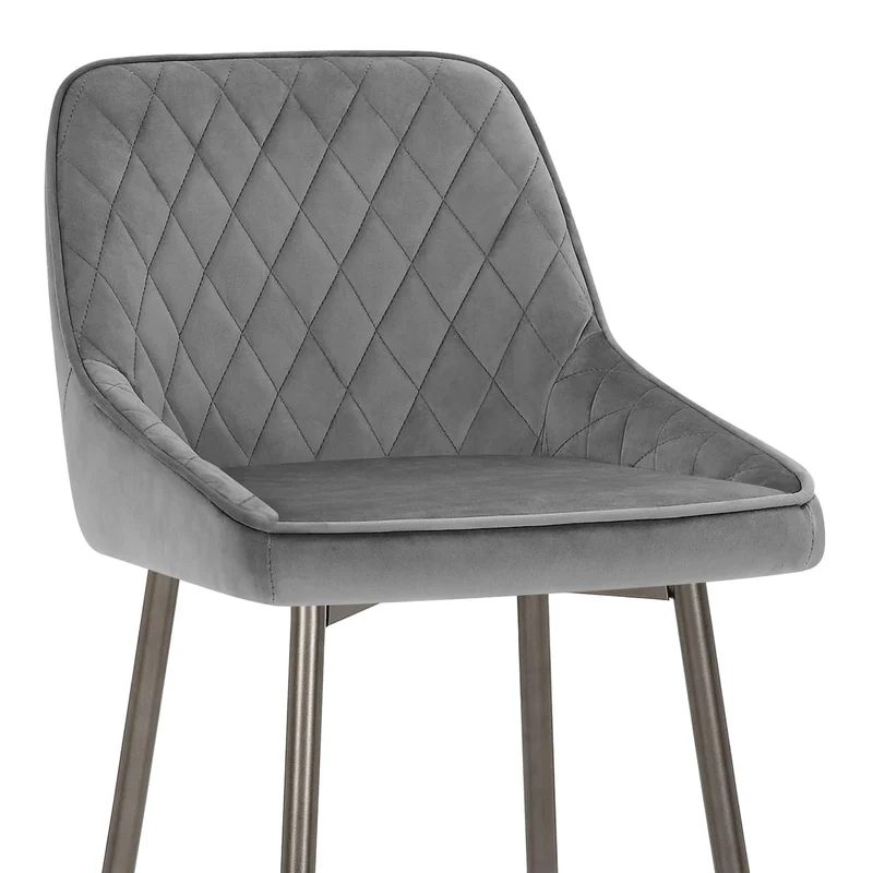 Tabouret de Bar Velours - Brisbane Gris