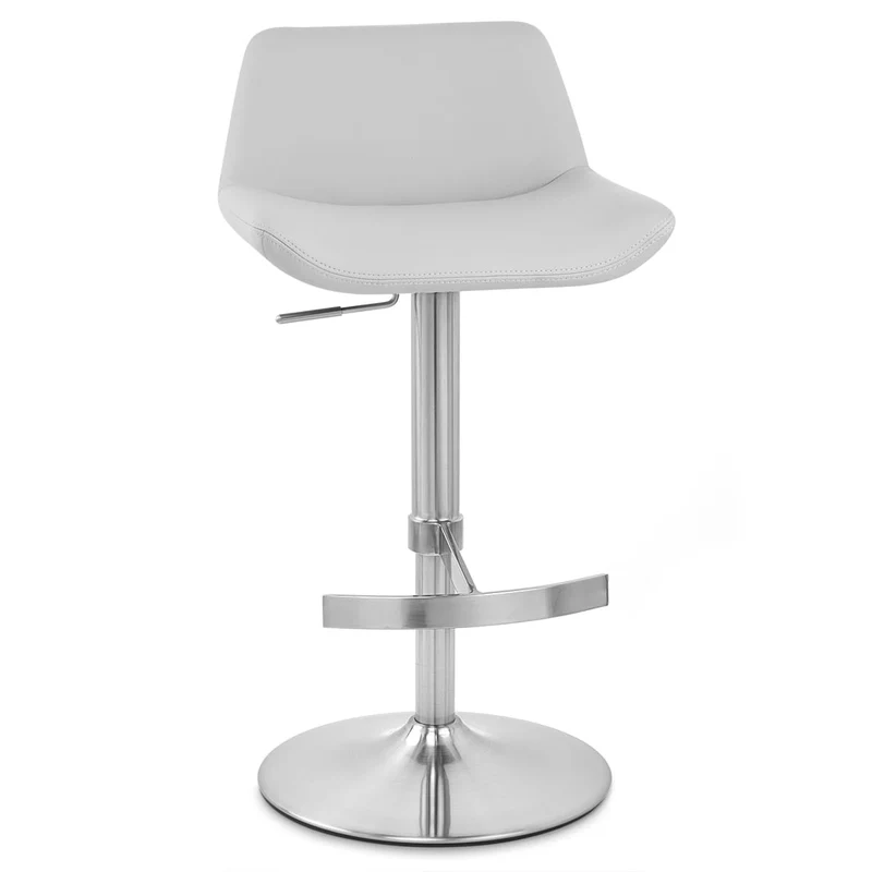 Chaise de Bar Simili Cuir Chrome Brossé - Christiana Gris