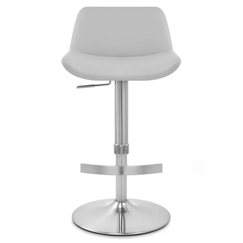 Chaise de Bar Simili Cuir Chrome Brossé - Christiana Gris
