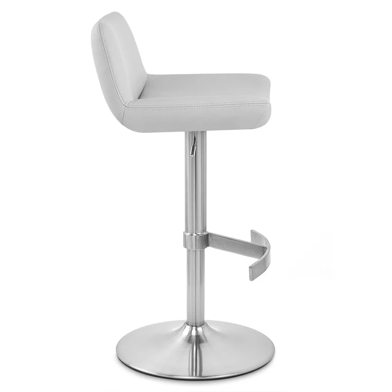 Chaise de Bar Simili Cuir Chrome Brossé - Christiana Gris