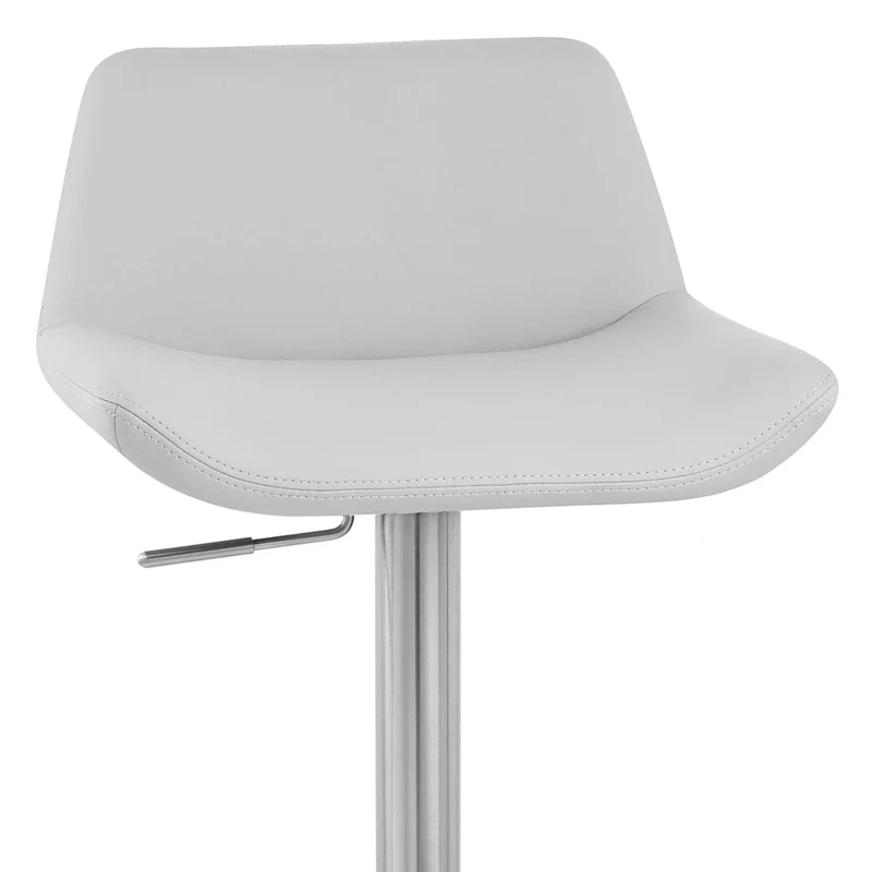 Chaise de Bar Simili Cuir Chrome Brossé - Christiana Gris