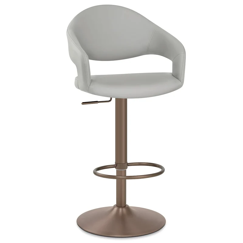 Tabouret de bar faux cuir - Washington Gris