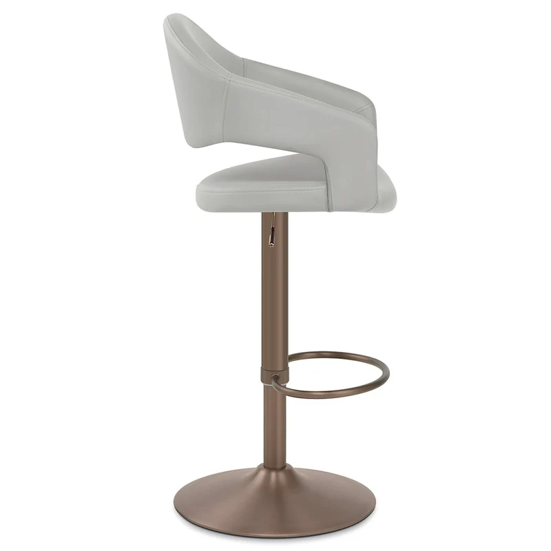 Tabouret de bar faux cuir - Washington Gris