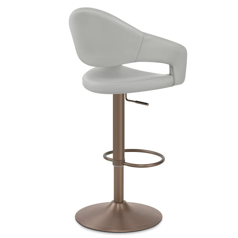 Tabouret de bar faux cuir - Washington Gris