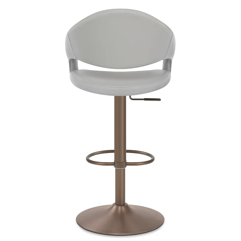 Tabouret de bar faux cuir - Washington Gris