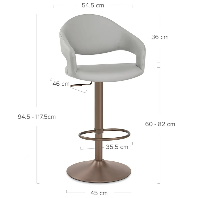 Tabouret de bar faux cuir - Washington Gris