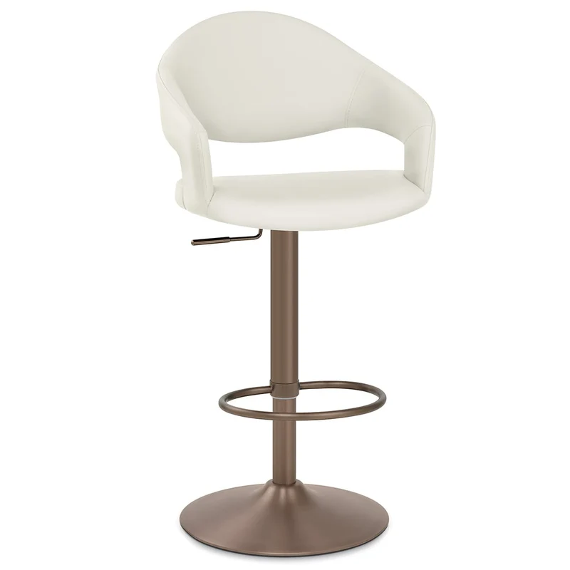 Tabouret de bar faux cuir - Washington Crème