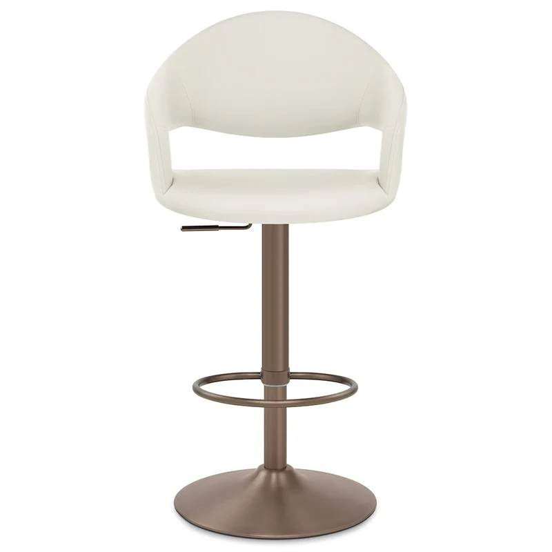 Tabouret de bar faux cuir - Washington Crème