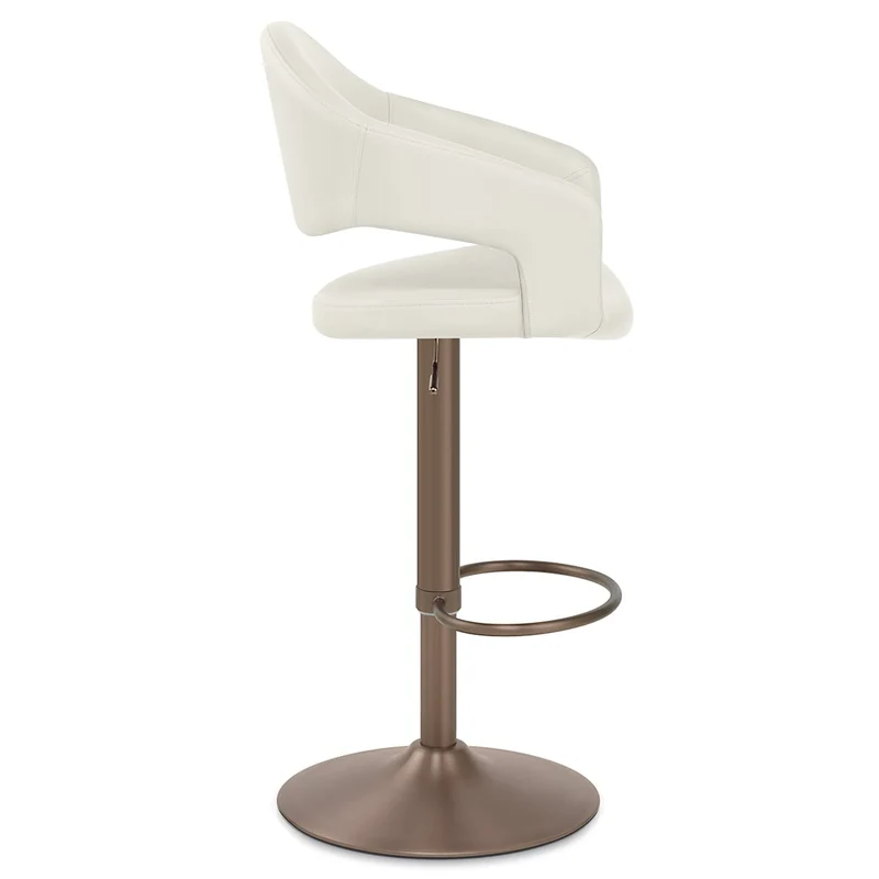Tabouret de bar faux cuir - Washington Crème
