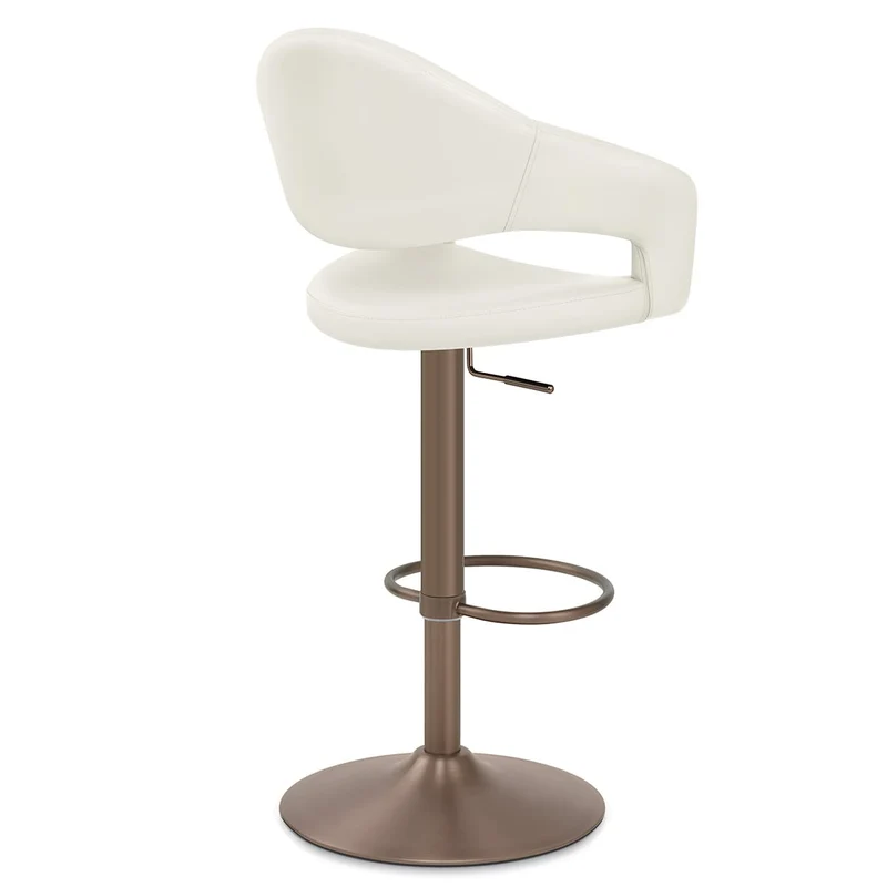 Tabouret de bar faux cuir - Washington Crème