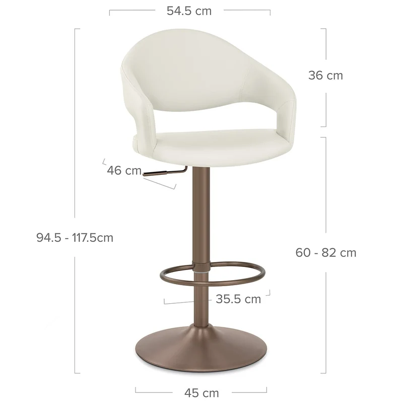 Tabouret de bar faux cuir - Washington Crème