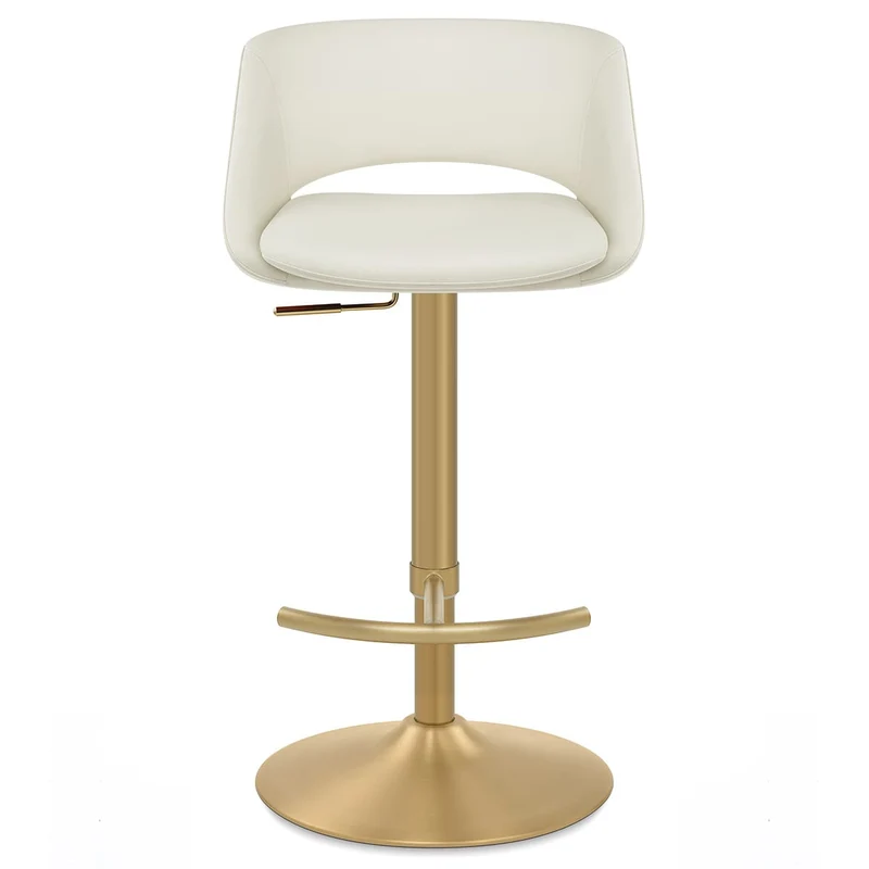 Tabouret de Bar Metal Doré - Tulsa Crème