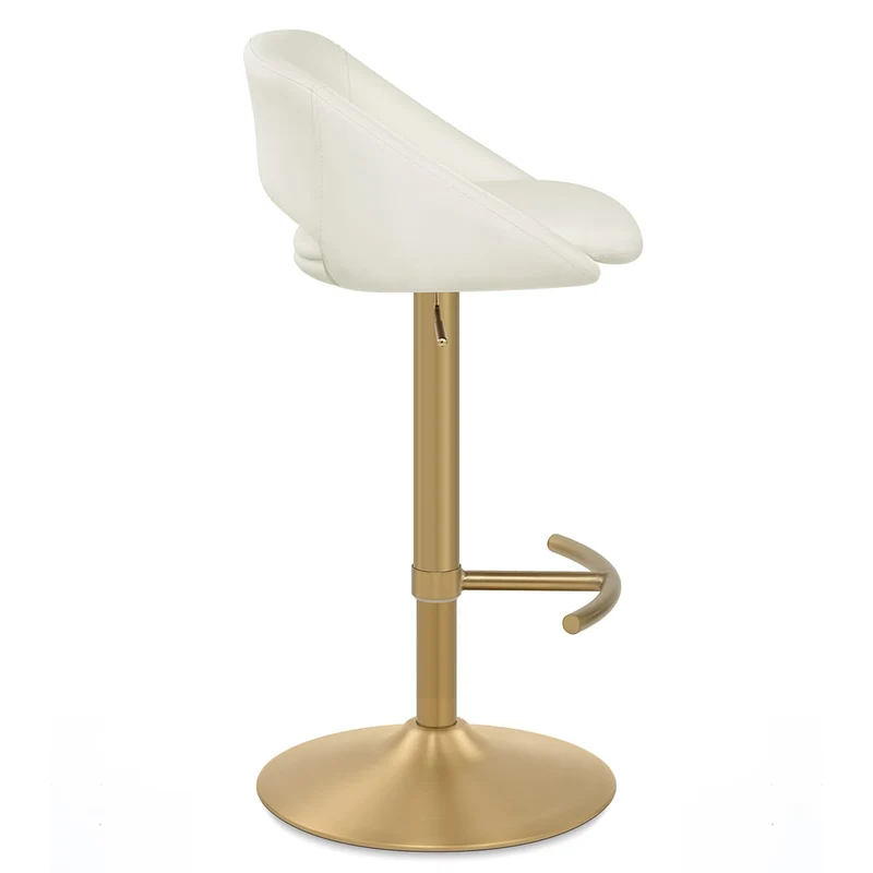 Tabouret de Bar Metal Doré - Tulsa Crème