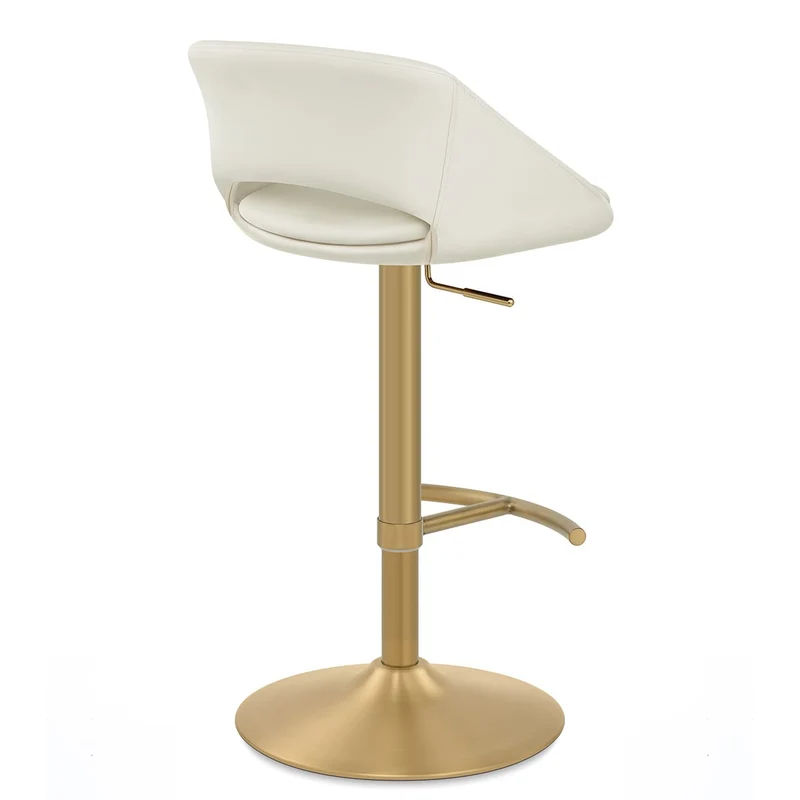 Tabouret de Bar Metal Doré - Tulsa Crème