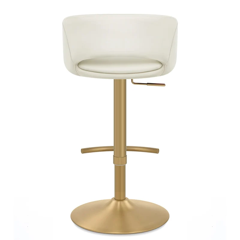 Tabouret de Bar Metal Doré - Tulsa Crème
