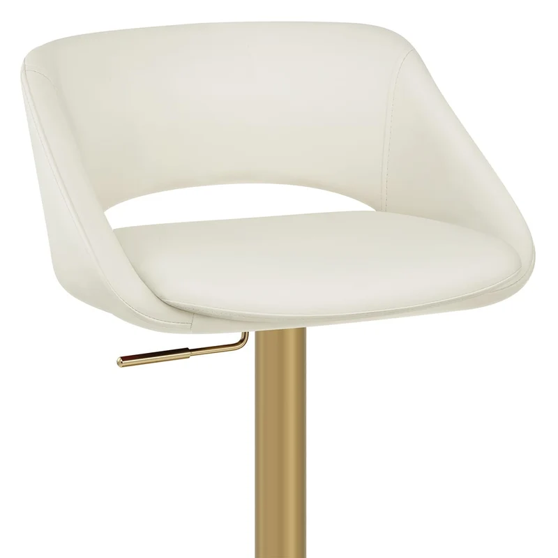 Tabouret de Bar Metal Doré - Tulsa Crème