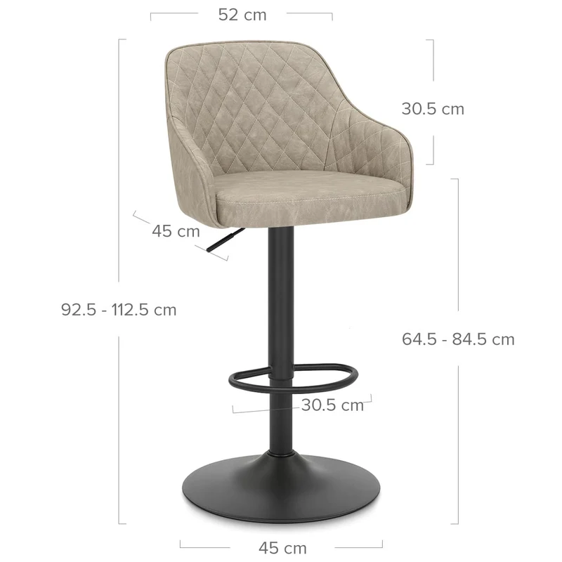 Tabouret Faux Cuir - Perth Crème