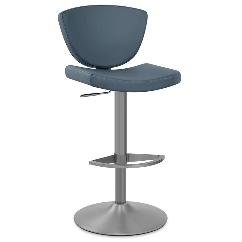 Tabouret de Bar Cuir Véritable - Pearl Bleu