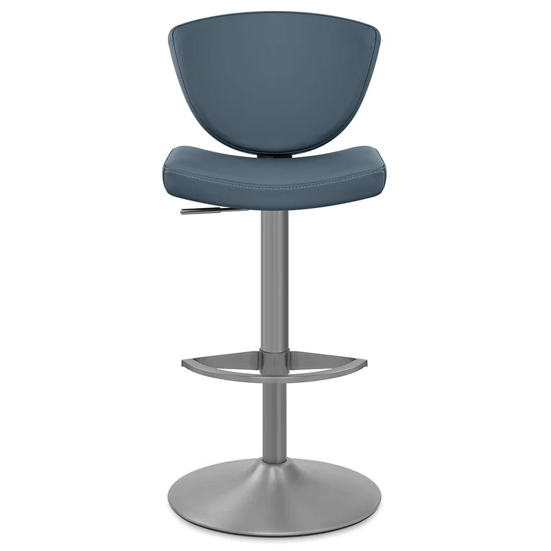 Tabouret de Bar Cuir Véritable - Pearl Bleu