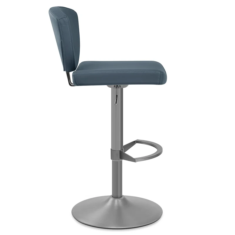 Tabouret de Bar Cuir Véritable - Pearl Bleu
