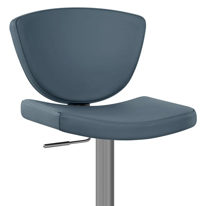 Tabouret de Bar Cuir Véritable - Pearl Bleu