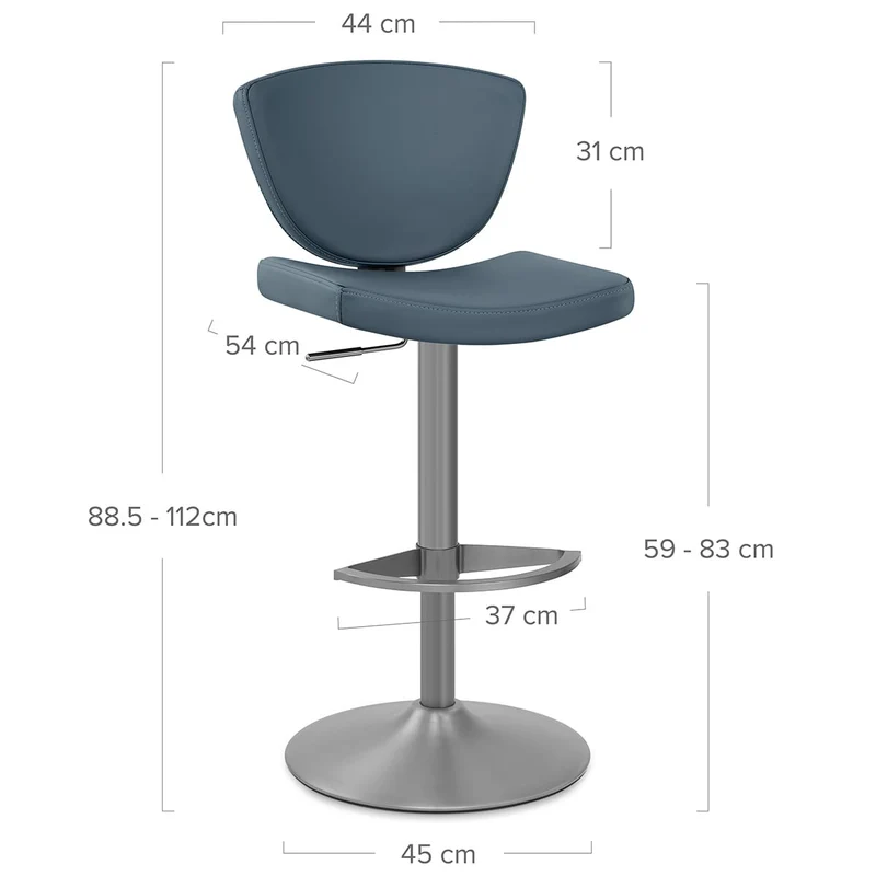 Tabouret de Bar Cuir Véritable - Pearl Bleu