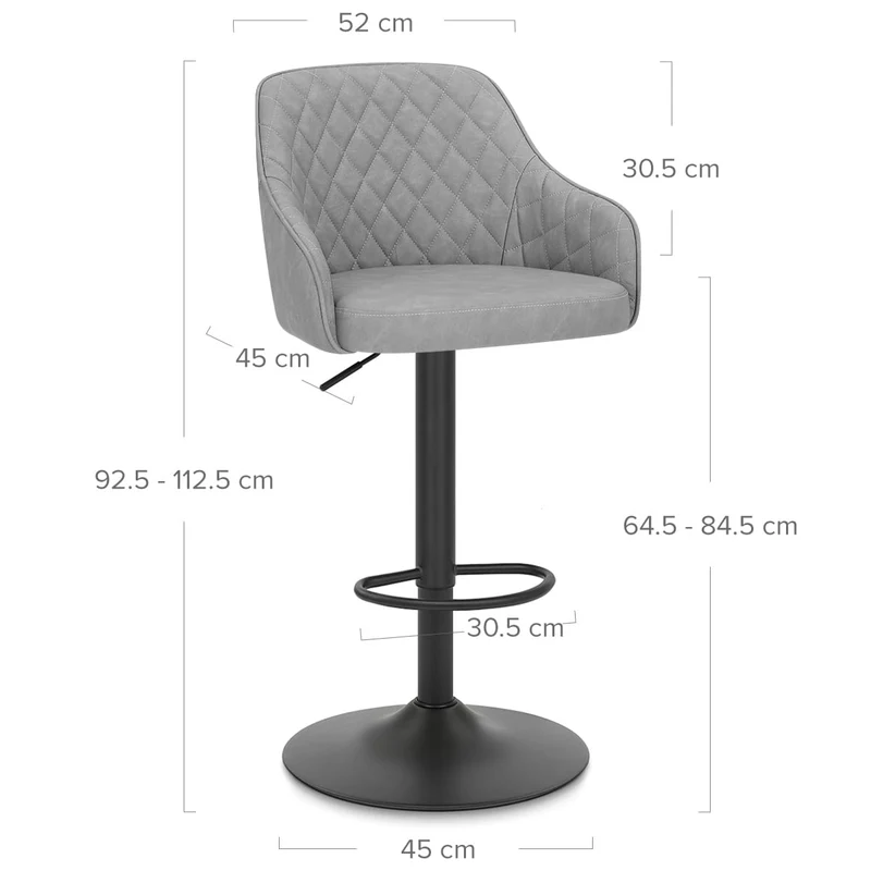 Tabouret Faux Cuir - Perth Gris