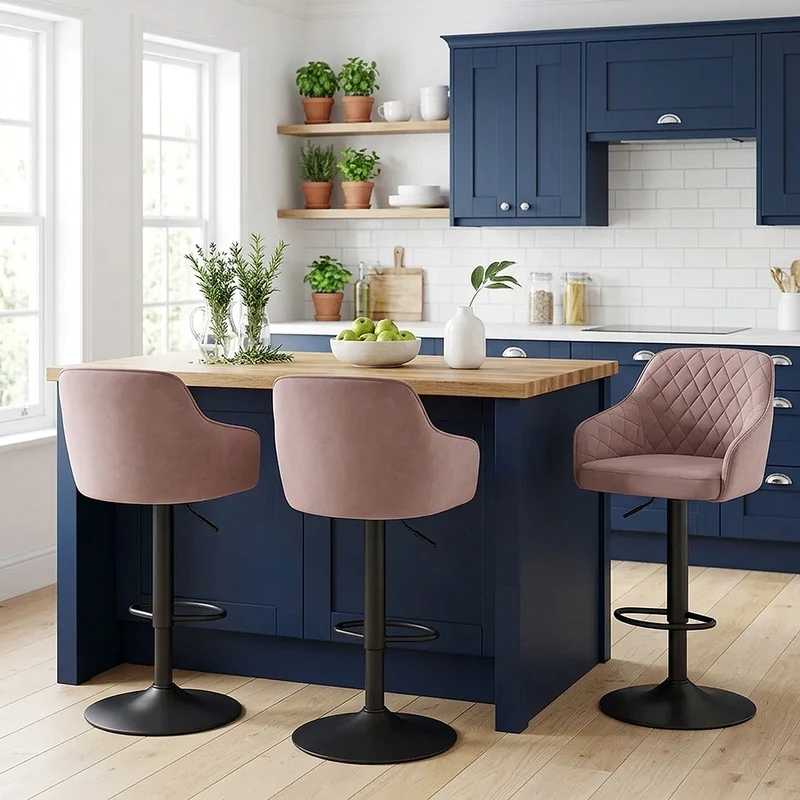 Tabouret Velours - Perth Rose