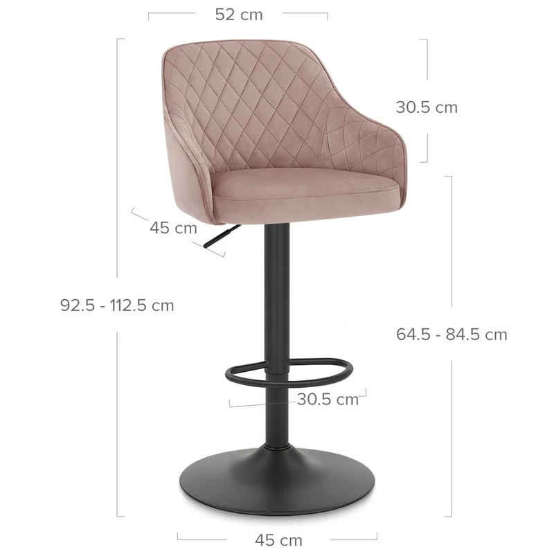 Tabouret Velours - Perth Rose