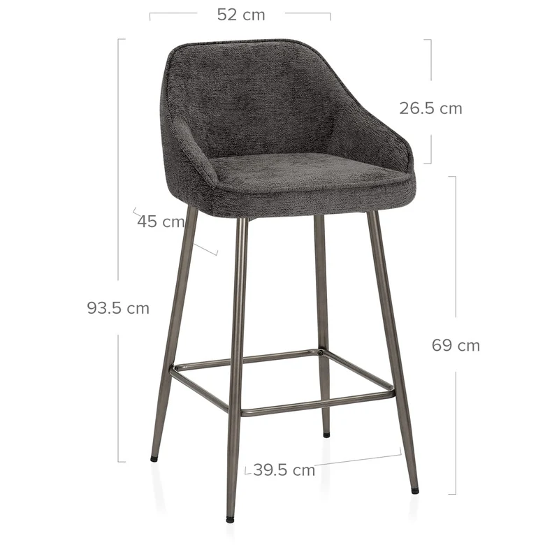 Tabouret Tissu - Cairns Gris Foncé