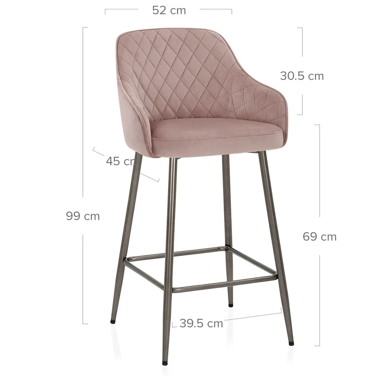 Tabouret de Bar Velours - Sydney Rose