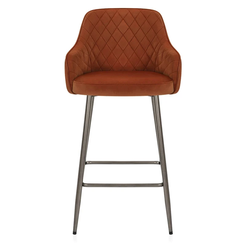 Tabouret de Bar Velours - Sydney Marron