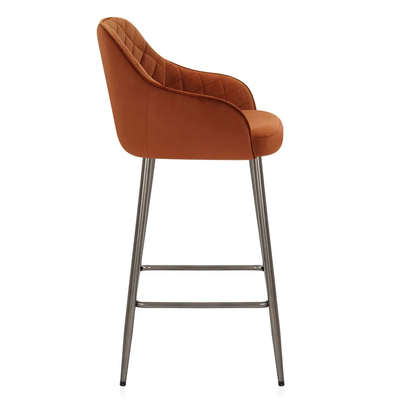 Tabouret de Bar Velours - Sydney Marron