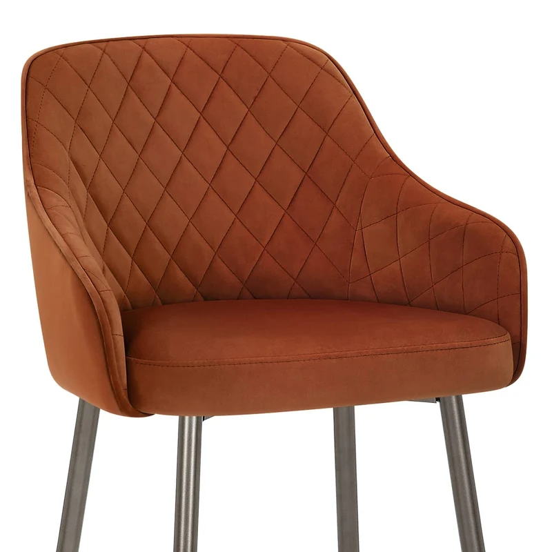 Tabouret de Bar Velours - Sydney Marron