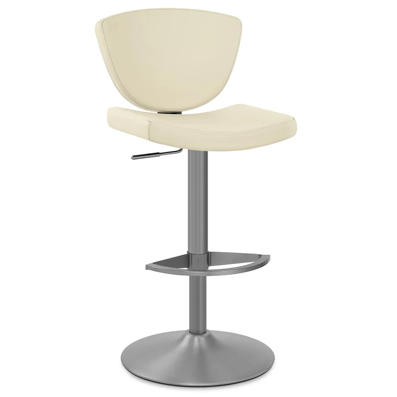 Tabouret de Bar Cuir Véritable - Pearl Crème
