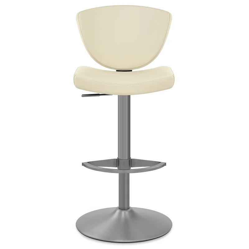 Tabouret de Bar Cuir Véritable - Pearl Crème