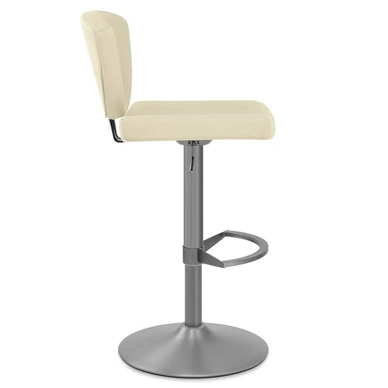 Tabouret de Bar Cuir Véritable - Pearl Crème