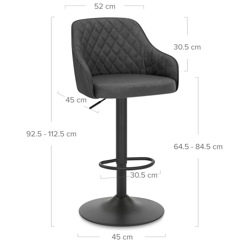 Tabouret Faux Cuir - Perth Noir