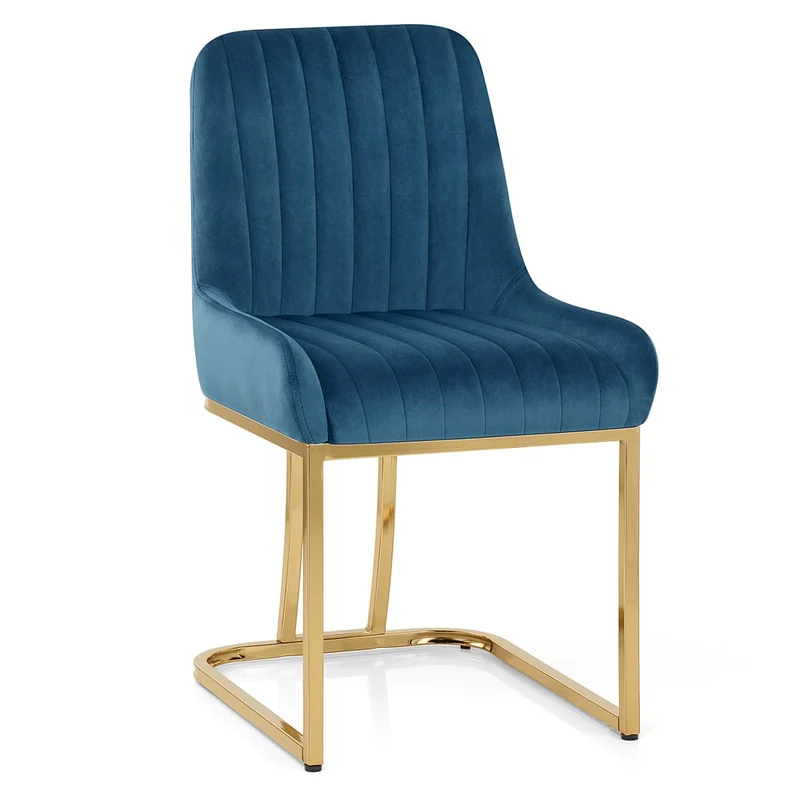Chaise Velours - Paget Bleu