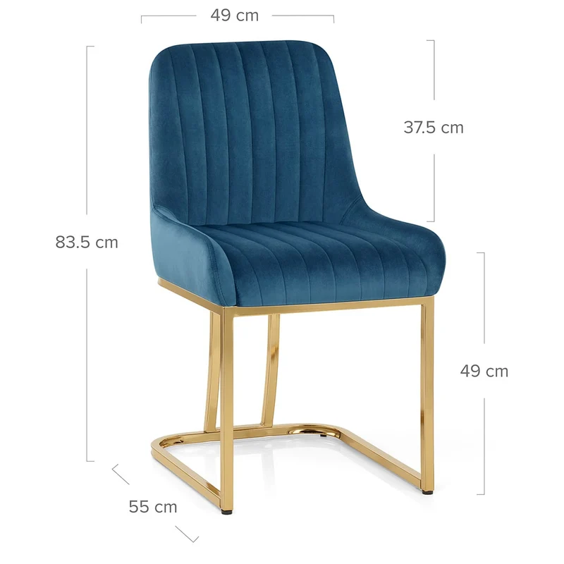 Chaise Velours - Paget Bleu
